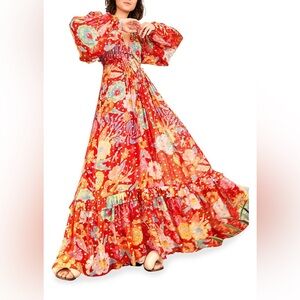 Farm Rio Hudson Floral Maxi Dress Small